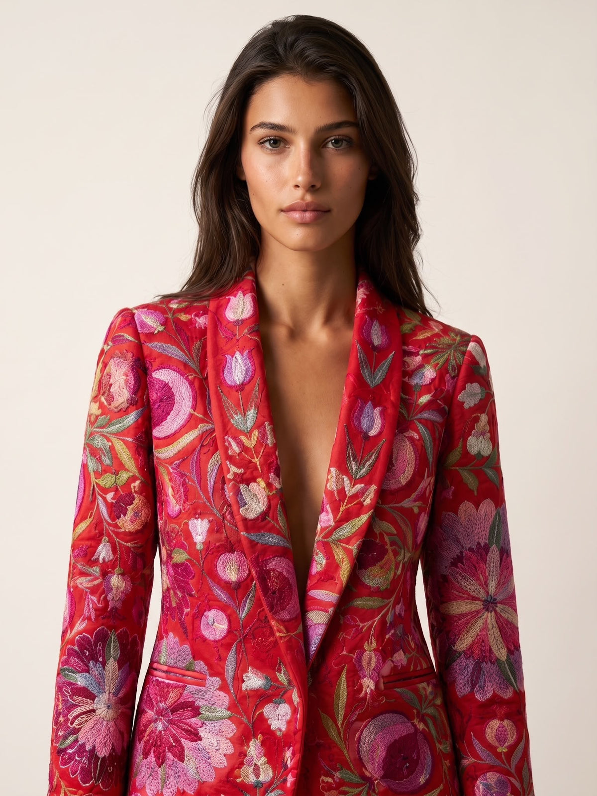 Suzani Red Silk Jacket
