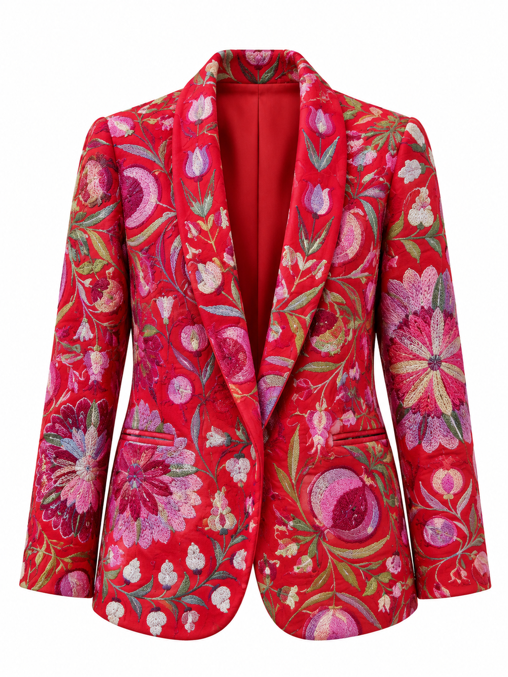 Suzani Red Silk Jacket