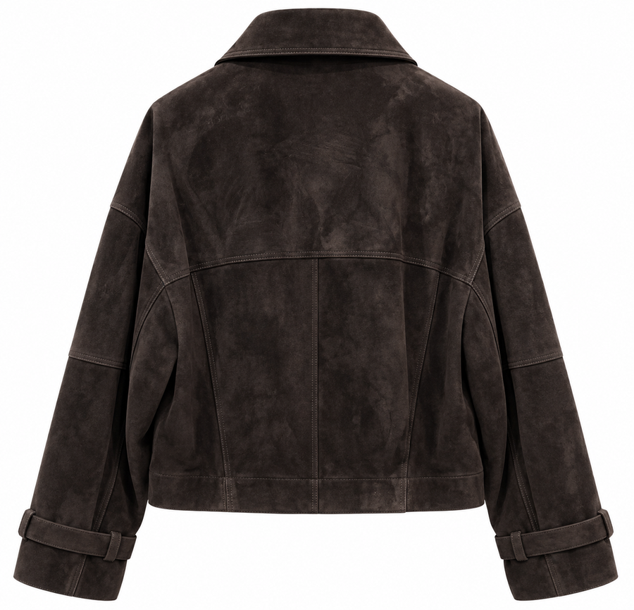 Iris Dark Brown Suede Jacket