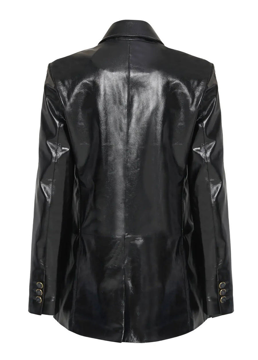 Benetta Double Breasted Leather Jacket