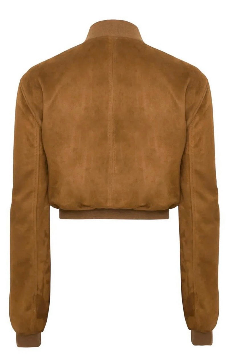 Rosa Suede Bomber Jacket