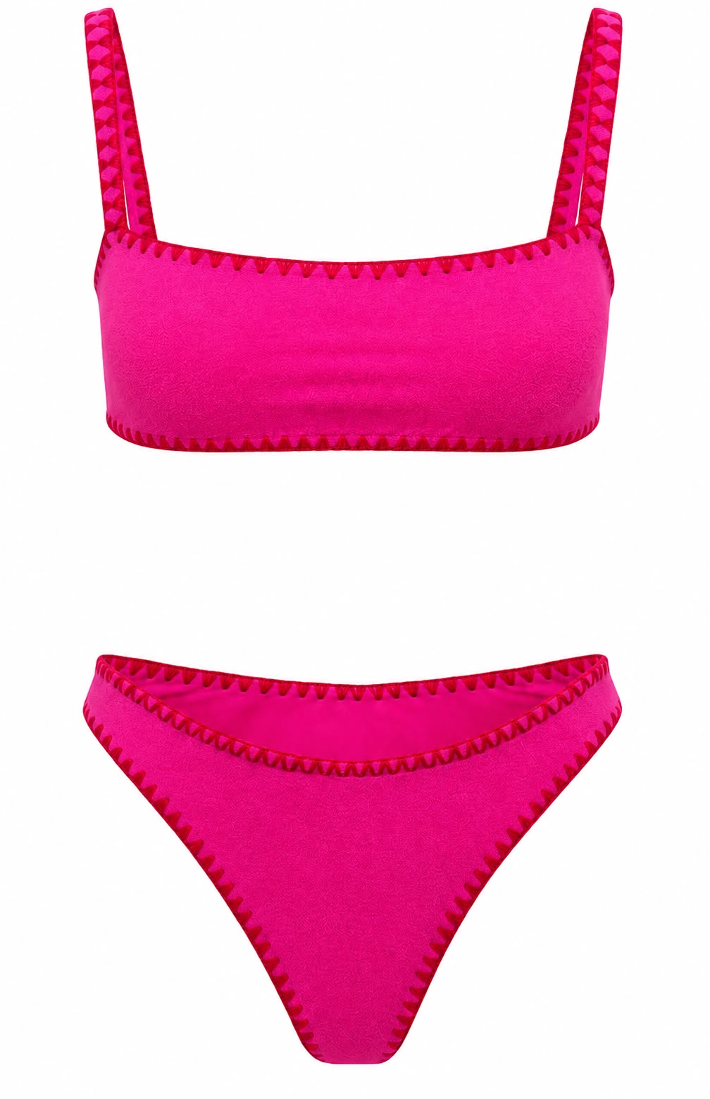 Meghan Hand-Embroidered Towel Bikini in Pink