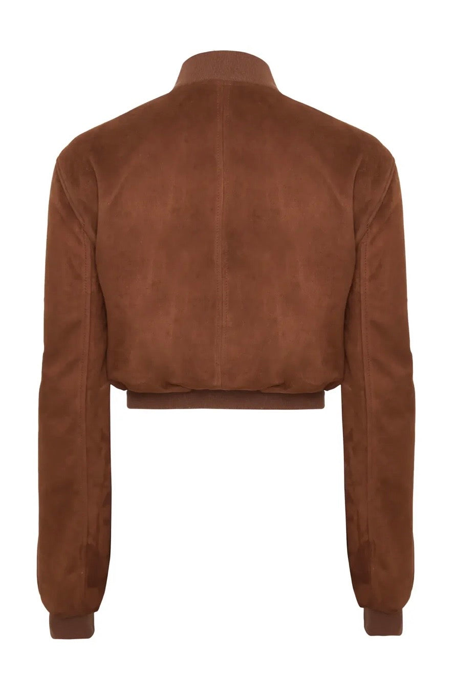 Rosa Suede Bomber Jacket