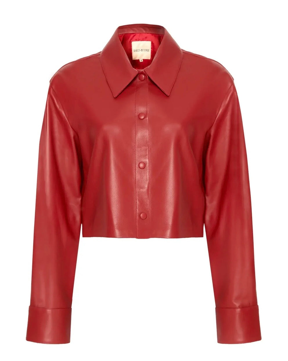 Vanessa Crop Leather Shirt