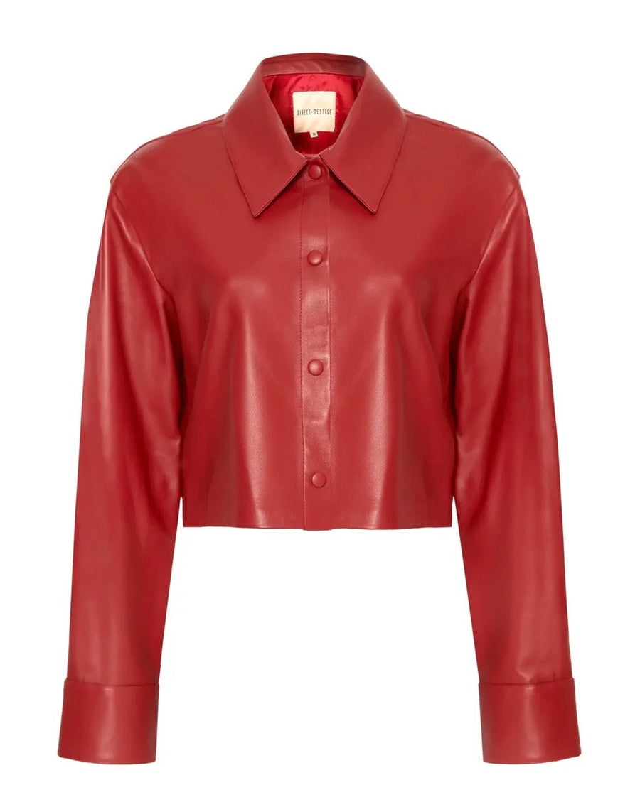 Vanessa Crop Leather Shirt