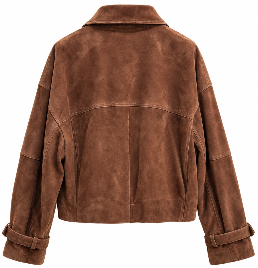 Iris Cognac Suede Jacket