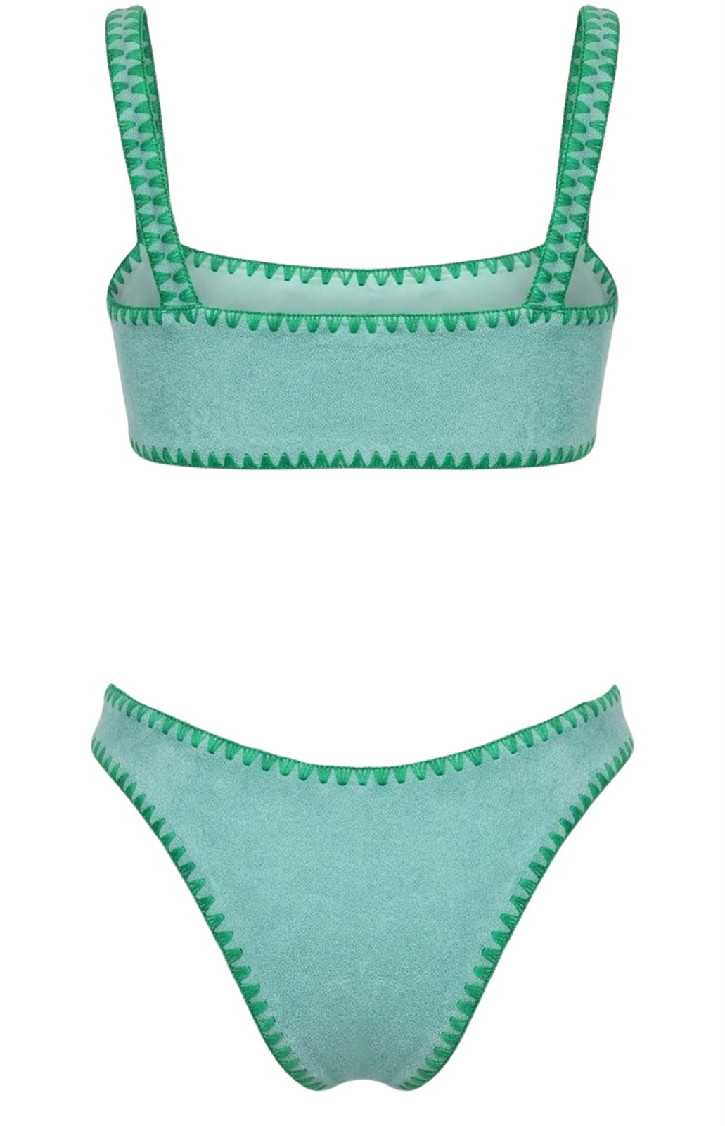 Meghan Hand-Embroidered Towel Bikini in Green