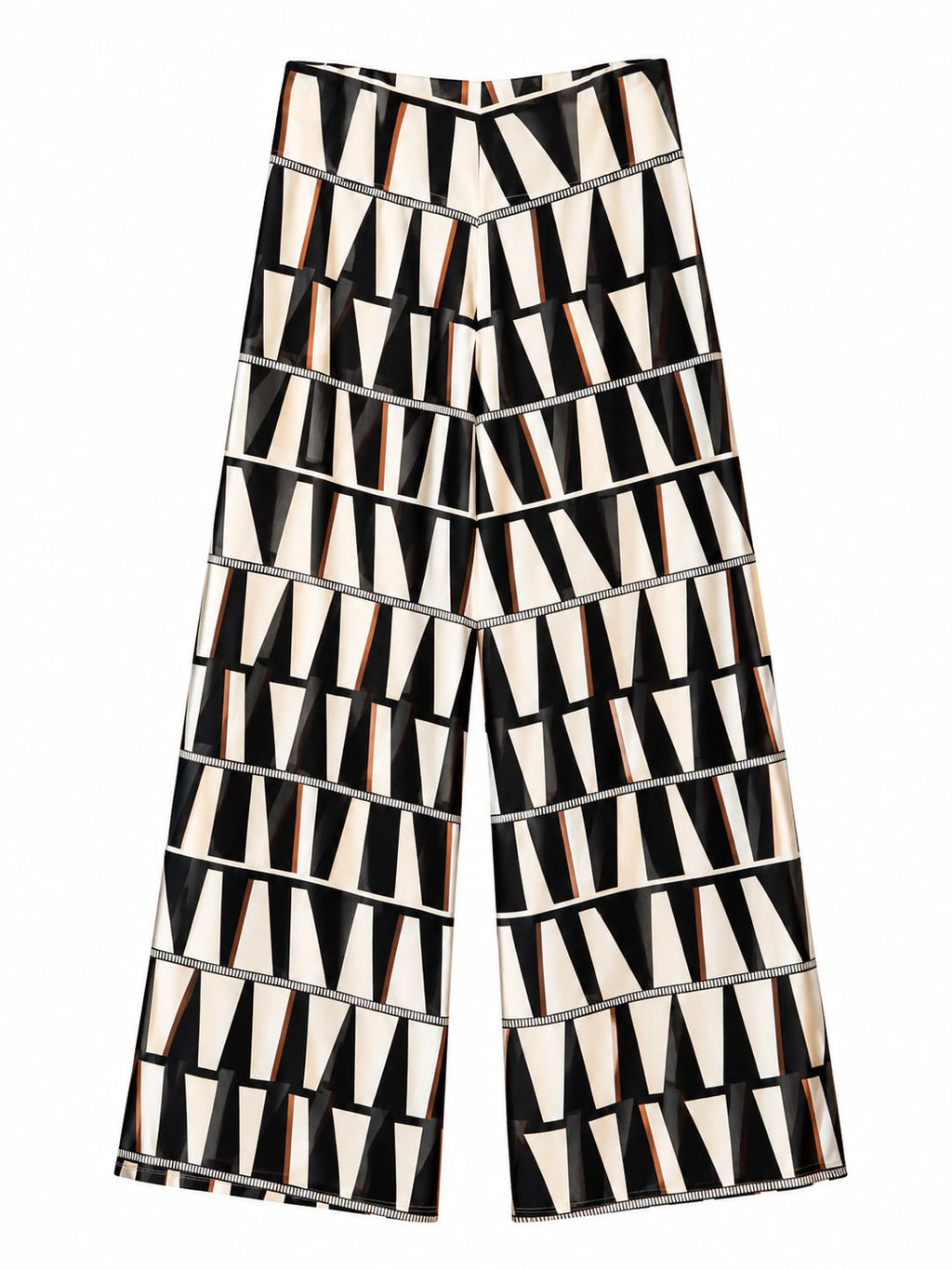 Black Geo Front-Tie Trousers