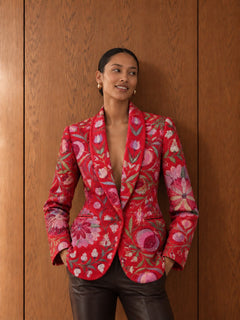 Suzani Red Silk Jacket