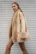 Alessi Floral Faux Fur Jacket