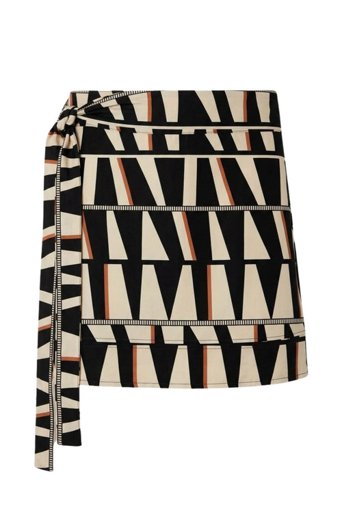 Black Geo Mini Skirt