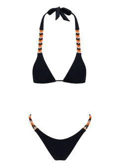 Endless Hand-Embroidered Bikini in Black