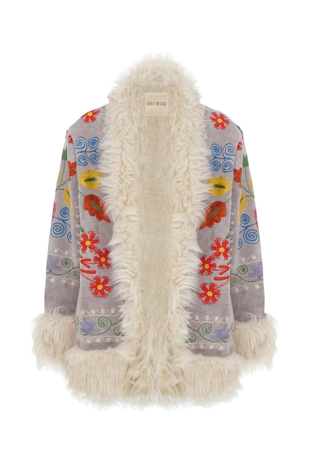 Alessi Floral Faux Fur Jacket