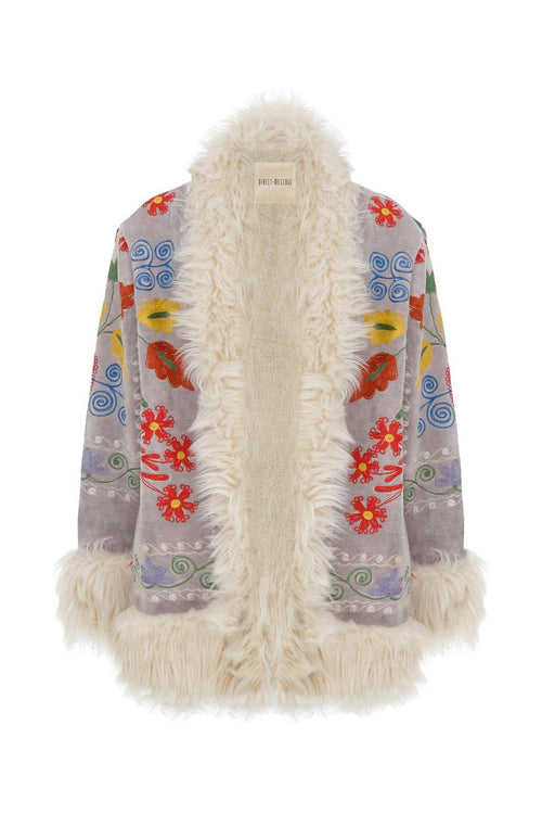 Alessi Floral Faux Fur Jacket