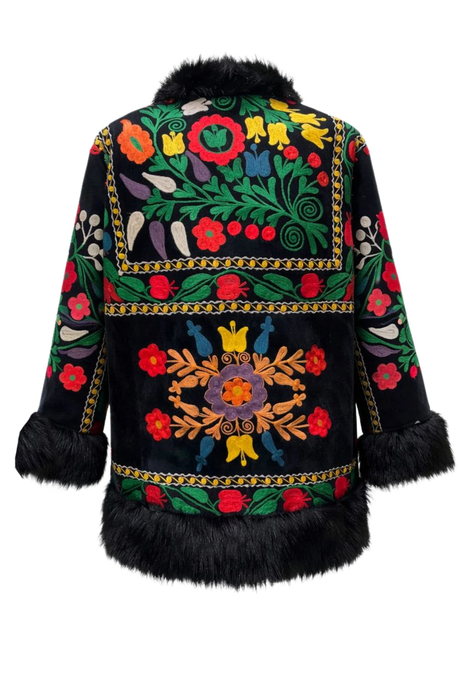Alessi Floral Faux Fur Jacket